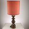 Vintage Lampe mit Holzsockel 1