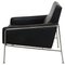 Airport Lounge Chair in Patinated Black Leather by Arne Jacobsen for Fritz Hansen, 1980s 5