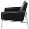 Airport Lounge Chair in Patinated Black Leather by Arne Jacobsen for Fritz Hansen, 1980s, Image 5