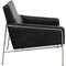 Airport Lounge Chair in Patinated Black Leather by Arne Jacobsen for Fritz Hansen, 1980s 2