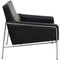 Airport Lounge Chair in Patinated Black Leather by Arne Jacobsen for Fritz Hansen, 1980s, Image 2