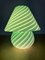 Green Swirl Murano Glass Mushroon Table Lamp, 1980 5