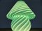 Green Swirl Murano Glass Mushroon Table Lamp, 1980 2