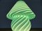 Green Swirl Murano Glass Mushroon Table Lamp, 1980, Image 2