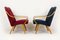 Mid-Century Pink & Blue Bentwood Armchairs attributed to Jaroslav Smidek for TON, 1960s, Set of 2 14