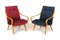 Mid-Century Pink & Blue Bentwood Armchairs attributed to Jaroslav Smidek for TON, 1960s, Set of 2 1