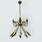 Lámpara de araña italiana de bronce de Stilnovo, años 50, Imagen 9
