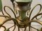 Lámpara de araña italiana de bronce de Stilnovo, años 50, Imagen 5