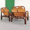 Leather Armchairs and Bamboo attributed to Tito Agnoli for Bonacina, 1970s, Set of 2, Image 5