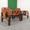 Leather Armchairs and Bamboo attributed to Tito Agnoli for Bonacina, 1970s, Set of 2 2