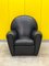 Vanity Fair XC Armchair in Genuine Black Leather from Poltrona Frau 1