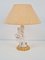 Lampada da tavolo fatta a mano in porcellana Bisque placcata in oro, Italia, anni '50, Immagine 1