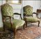 Queen Louis XV French Cabriolet Armchairs in Green Velvet Upholstery, 1860s, Set of 2 14
