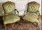 Fauteuils Cabriolet Queen Louis XV en Velours Vert, France, 1860s, Set de 2 15