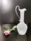 Vintage Murano Glass Pitcher Vase with White and Transparent Canes, 1950s 3