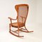 Rocking Chair en Bois Courbé et en Rotin, France, 1900s 6