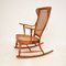 Rocking Chair en Bois Courbé et en Rotin, France, 1900s 5