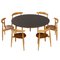 Set da pranzo Heart di Hans Wegner per Fritz Hansen, anni '50, set di 7, Immagine 1