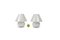Weiße Tischlampen aus Opalglas, 1990er, 2er Set 1