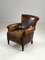 Fauteuil Vintage en Cuir Marron 1