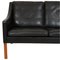 Model 2208 2-Seater Sofa in Patinated Black Leather by Børge Mogensen, 1980s 17