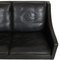 Model 2208 2-Seater Sofa in Patinated Black Leather by Børge Mogensen, 1980s 14