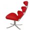 Corona Chair in Red Fabric by Poul M. Volther 6
