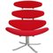 Corona Chair in Red Fabric by Poul M. Volther 1