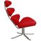 Corona Chair in Red Fabric by Poul M. Volther, Image 3