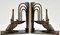 Art Deco Wrought Iron Pelican Bookends by Edgar Brandt, France 1924, Set of 2 2