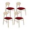 Bokken Upholstered Chairs in Natural Beech, Rosso by Colé Italia, Set of 4 2