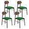 Gepolsterte Bokken Stühle aus Caneletto mit Mintgrünen Sitzen von Colé Italia, 4er Set 1