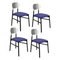 Bokken Upholstered Chairs in Black & Silver, Indaco by Colé Italia, Set of 4 1