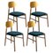 Bokken Upholstered Chairs in Canaletto & Gold, Blue by Colé Italia, Set of 4 1