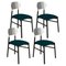 Bokken Upholstered Chairs in Black & Silver, Ottanio by Colé Italia, Set of 4 1