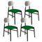 Bokken Upholstered Chairs in Black & Silver, Menta by Colé Italia, Set of 4 1