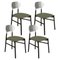 Bokken Upholstered Chairs in Black & Silver, Grigio by Colé Italia, Set of 4, Image 1