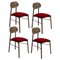 Bokken Upholstered Chairs in Caneletto, Red by Colé Italia, Set of 4 1