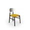 Bokken Upholstered Chairs in Black & Silver with Yellow Seats by Colé Italia, Set of 4 2