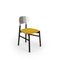 Bokken Upholstered Chairs in Black & Silver with Yellow Seats by Colé Italia, Set of 4, Image 2