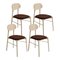 Bokken Upholstered Chairs in Natural Beech, Visone by Colé Italia, Set of 4 1