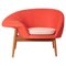 Fried Egg Left Lounge Chair in Apple Red by Warm Nordic 1