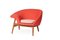 Fried Egg Left Lounge Chair in Apple Red by Warm Nordic 3