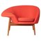 Fried Egg Left Lounge Chair in Apple Red by Warm Nordic 1