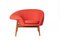 Fried Egg Left Lounge Chair in Apple Red by Warm Nordic 2