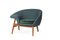 Fried Egg Left Lounge Chair Petrol in Forest Green by Warm Nordic 3