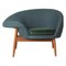 Fried Egg Left Lounge Chair Petrol in Forest Green by Warm Nordic 1
