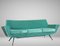 Mid-Century Italian Aquamarine Velvet Sofa, 1960s 5