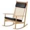 Swing Rocking Chair in Nevada Oak and Black Leather by Warm Nordic 1