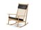 Swing Rocking Chair in Nevada Oak and Black Leather by Warm Nordic 2
